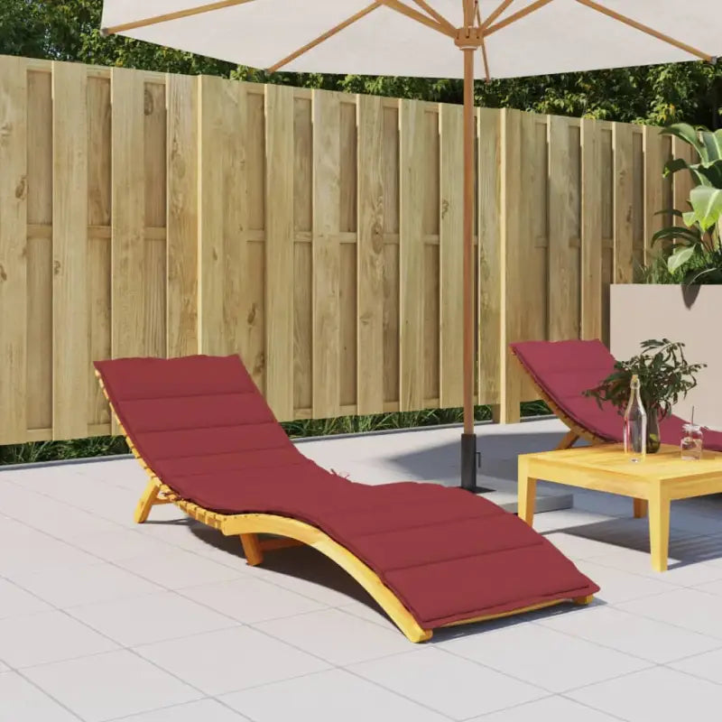 Ligbedkussen met oxford stof voor een frisse uitstraling en oorspronkelijke vorm - Wijnrood / 200 x 70 x 3 cm / 1