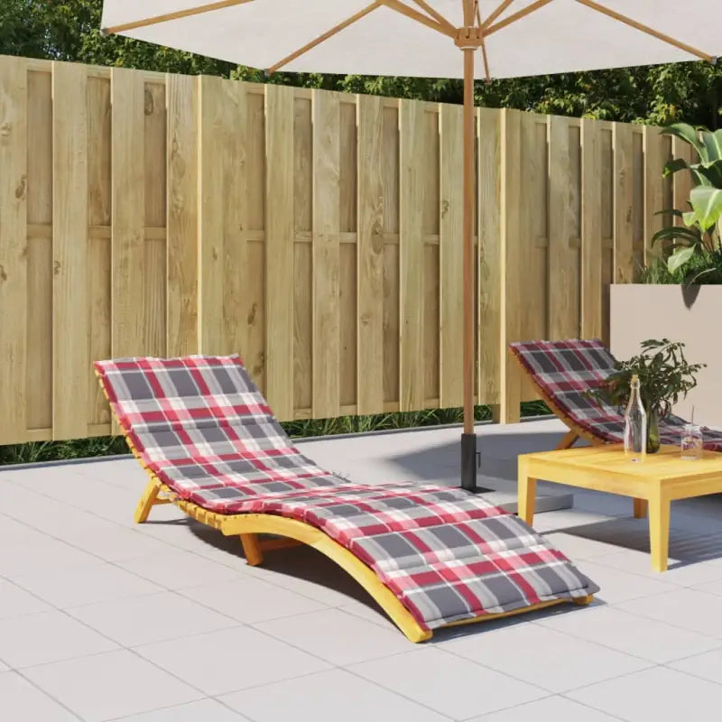 Ligbedkussen met oxford stof voor een frisse uitstraling en oorspronkelijke vorm - Rood ruitpatroon / 200 x 70 x 3 cm