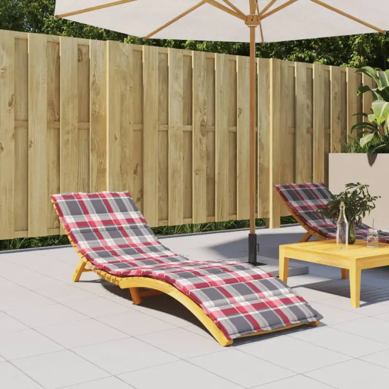 Ligbedkussen met oxford stof voor een frisse uitstraling en oorspronkelijke vorm - Rood ruitpatroon / 200 x 60 x 3 cm