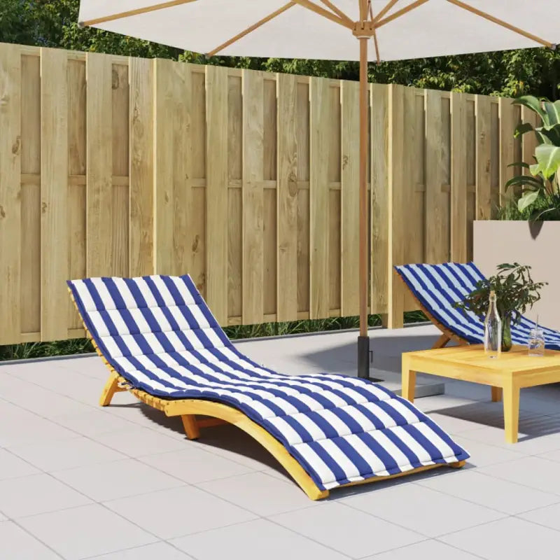 Ligbedkussen met oxford stof voor een frisse uitstraling en oorspronkelijke vorm - Blauw en wit / 200 x 70 x 4 cm / 1