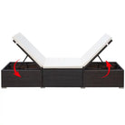 Ligsstoel met poly rattan en gepoedercoat stalen frame voor de tuin - Ligstoelen