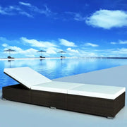 Ligsstoel met poly rattan en gepoedercoat stalen frame voor de tuin - Ligstoelen