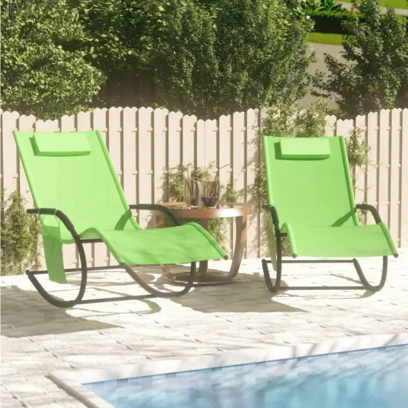 Ligstoel met afneembaar zijvak en gepoedercoat staal voor ultiem comfort - Groen / 2 - Ligstoelen