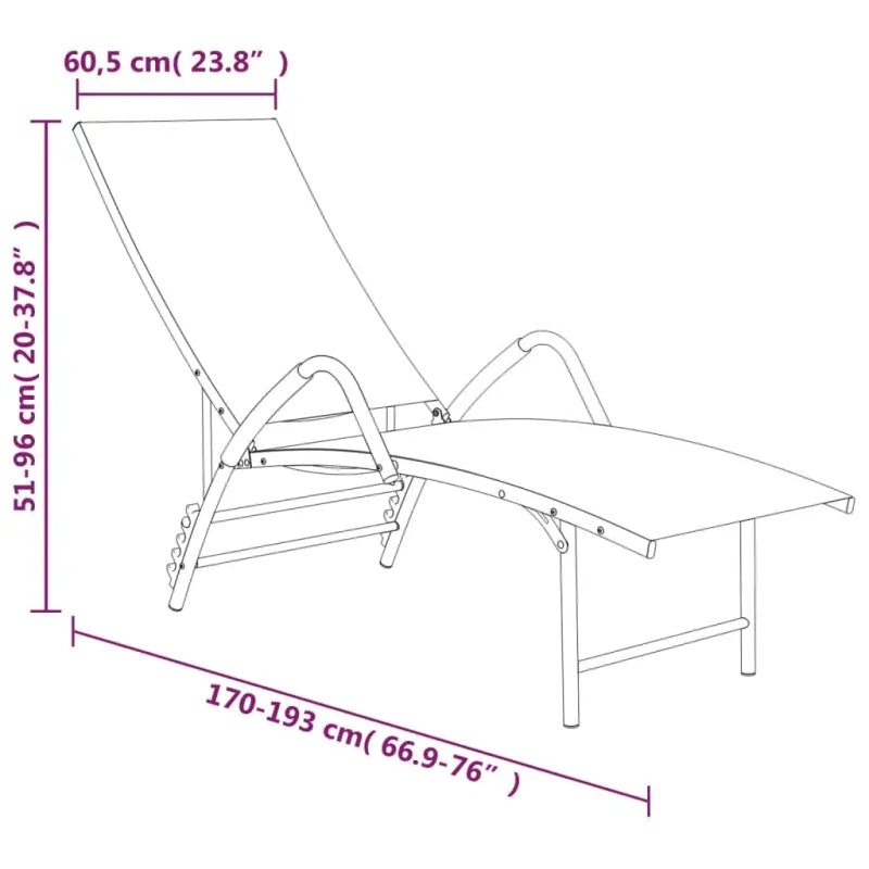 Ligstoel met aluminium frame voor buitenruimte - Ligstoelen