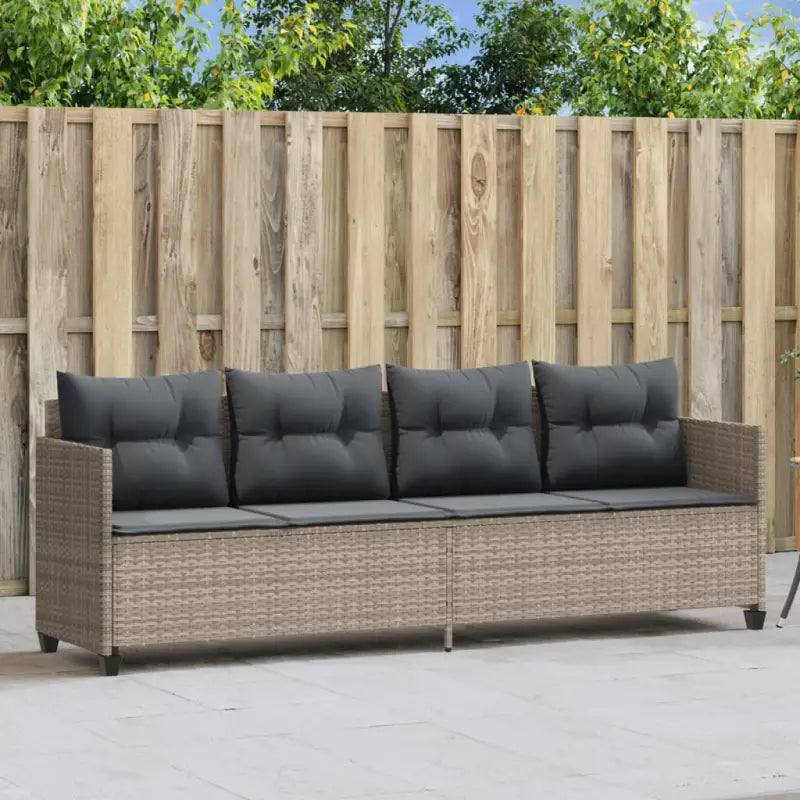 Ligstoel met comfortabele zitervaring en wasbare hoes in duurzaam PE-rattan - Lichtgrijs / 1 / zonder luifel
