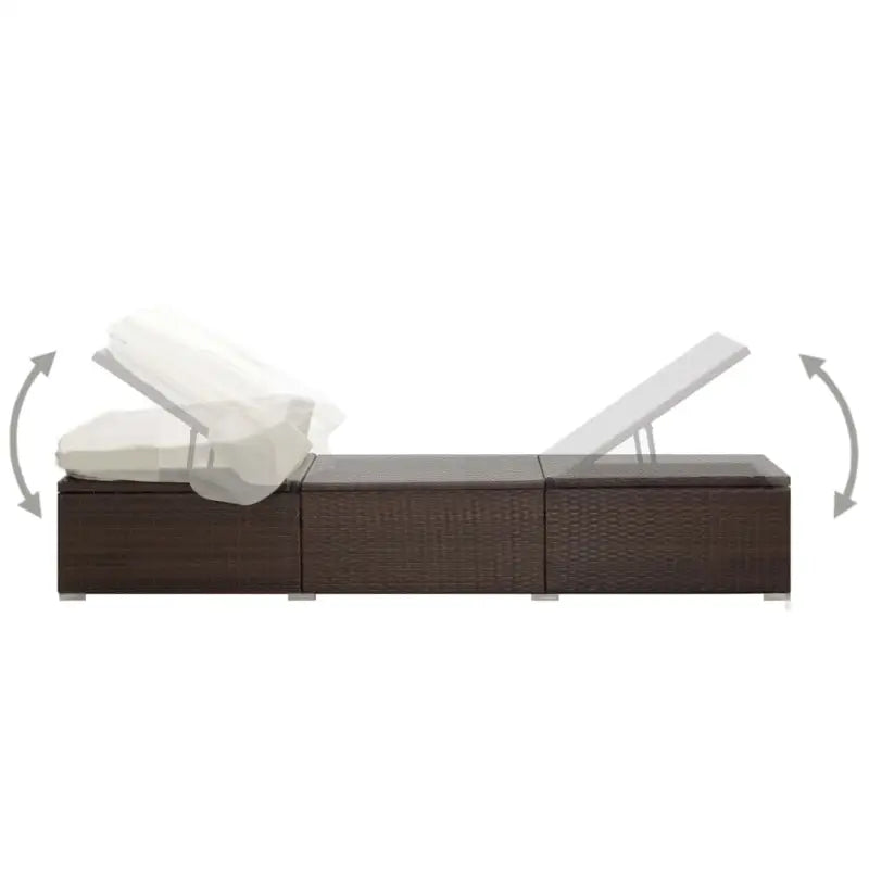 Ligstoel met poly rattan en gepoedercoat stalen frame voor overal - Ligstoelen