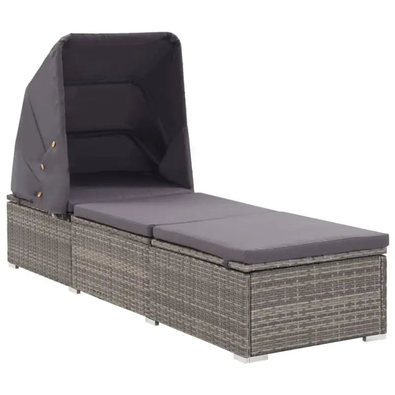 Ligstoel met poly rattan en gepoedercoat stalen frame voor overal - Grijs / 1 - Ligstoelen