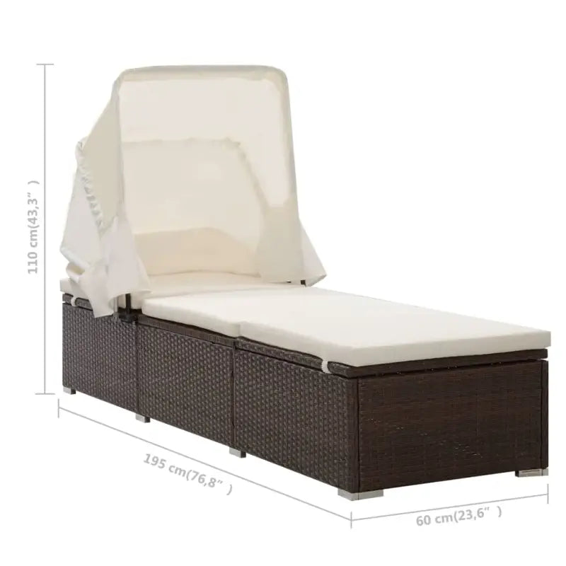 Ligstoel met poly rattan en gepoedercoat stalen frame voor overal - Ligstoelen