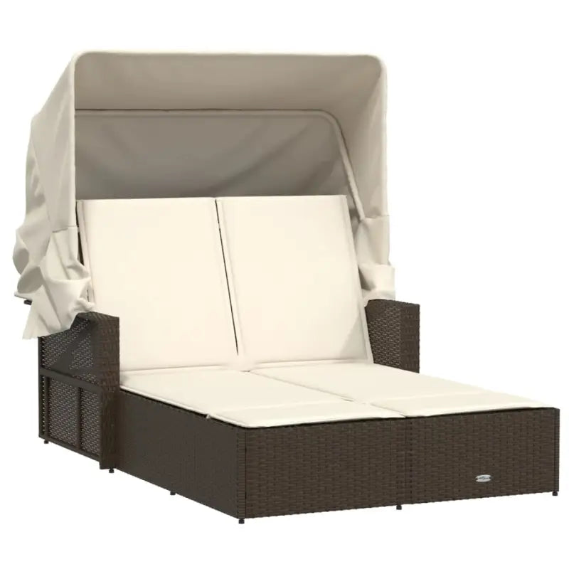 Ligstoel met poly rattan en uitschuifbare luifel voor comfortabele zitervaring - Ligstoelen