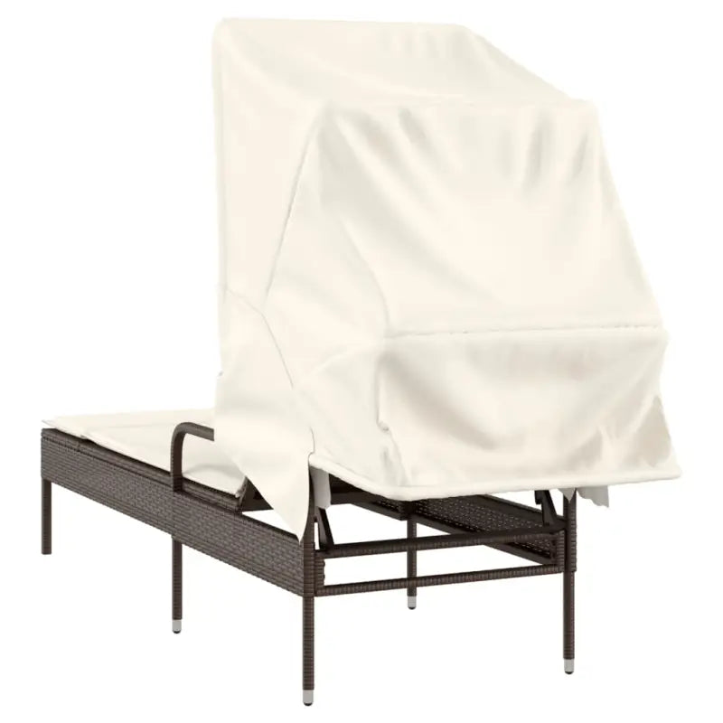 Ligstoel met poly rattan en uitschuifbare luifel voor ultiem comfort - Ligstoelen