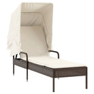Ligstoel met poly rattan en uitschuifbare luifel voor ultiem comfort - Ligstoelen