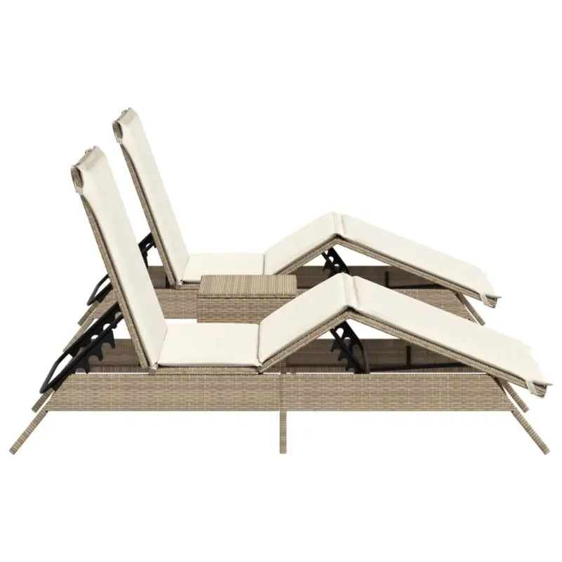 Ligstoel met poly rattan en verstelbare posities voor ultiem comfort - Ligstoelen