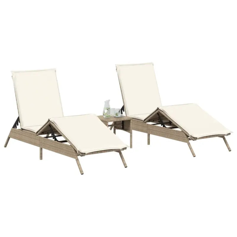Ligstoel met poly rattan en verstelbare posities voor ultiem comfort - Ligstoelen