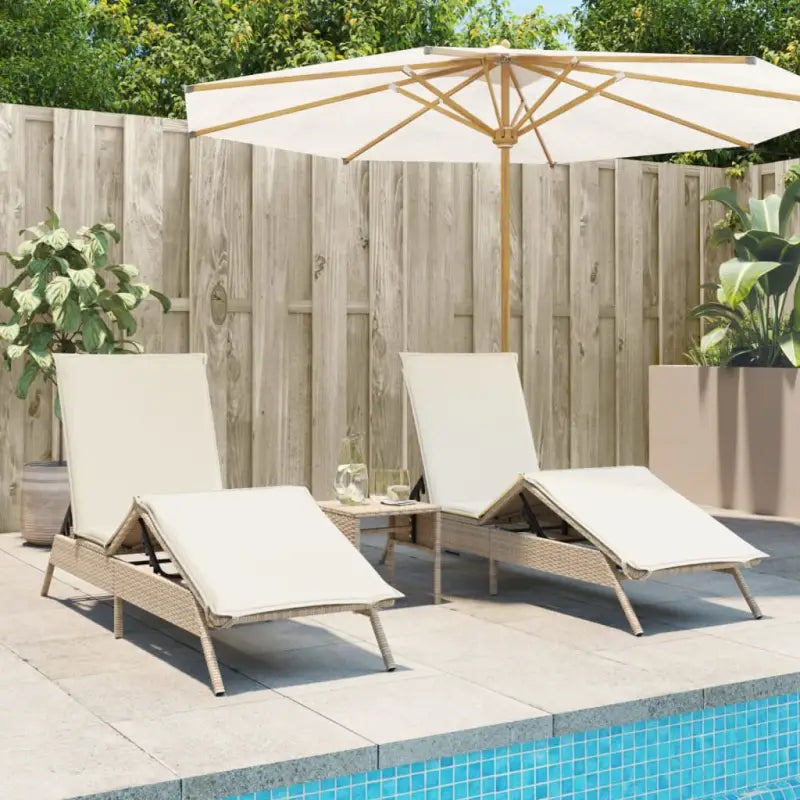 Ligstoel met poly rattan en verstelbare posities voor ultiem comfort - Ligstoelen