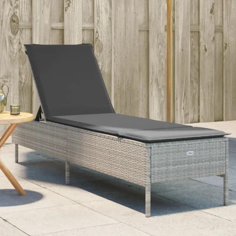 Ligstoel met poly rattan voor een comfortabele zitervaring en wasbare hoes - beige en crèmekleurig / 2 / Dichtgeweven