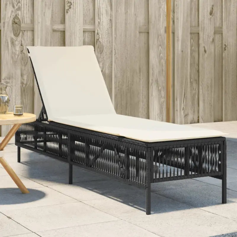 Ligstoel met poly rattan voor een comfortabele zitervaring en wasbare hoes - Zwart / 1 / Lijngeweven - Ligstoelen