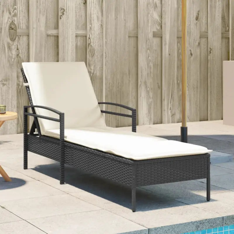 Ligstoel met poly rattan voor een comfortabele zitervaring en wasbare hoes - Zwart / 1 - Ligstoelen