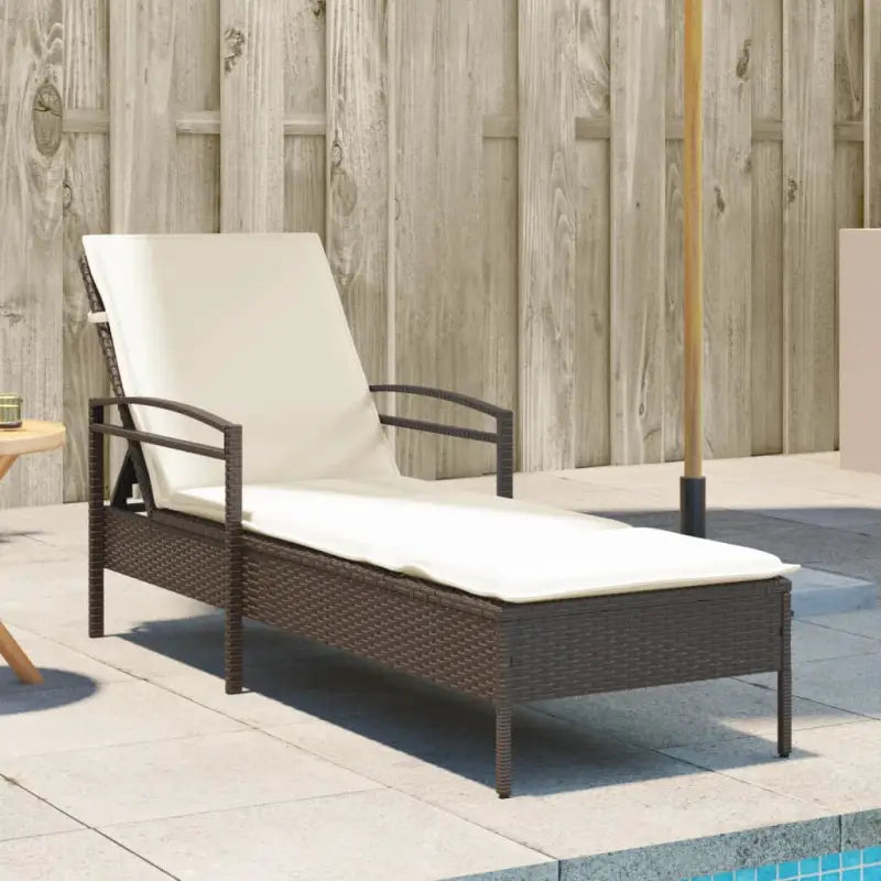 Ligstoel met poly rattan voor een comfortabele zitervaring en wasbare hoes - Bruin / 1 - Ligstoelen