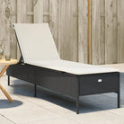 Ligstoel met poly rattan voor een comfortabele zitervaring en wasbare hoes - Zwart / 1 / Dichtgeweven - Ligstoelen