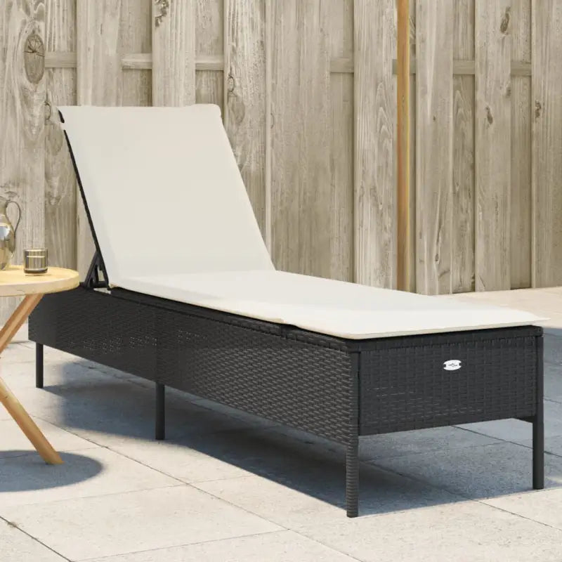 Ligstoel met poly rattan voor een comfortabele zitervaring en wasbare hoes - Zwart / 1 / Dichtgeweven - Ligstoelen