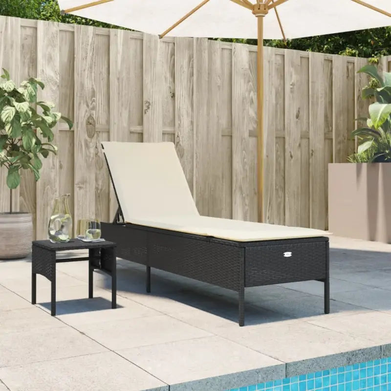 Ligstoel met poly rattan voor een comfortabele zitervaring en wasbare hoes - Zwart / 2 / Dichtgeweven - Ligstoelen