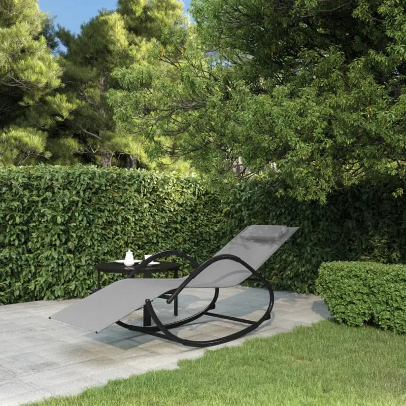 Ligstoel met schommelfunctie en gepoedercoat staal voor ultiem ontspanning - Grijs / 1 - Ligstoelen
