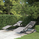 Ligstoel met schommelfunctie en gepoedercoat staal voor ultiem ontspanning - Grijs / 2 - Ligstoelen