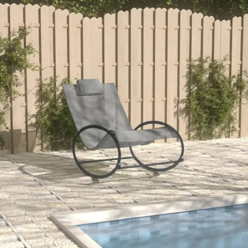 Ligstoel met textileen stof voor ontspanning in tuin en zwembad - Grijs / 1 - Ligstoelen