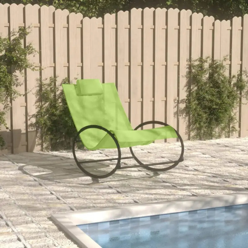 Ligstoel met textileen stof voor ontspanning in tuin en zwembad - Groen / 1 - Ligstoelen