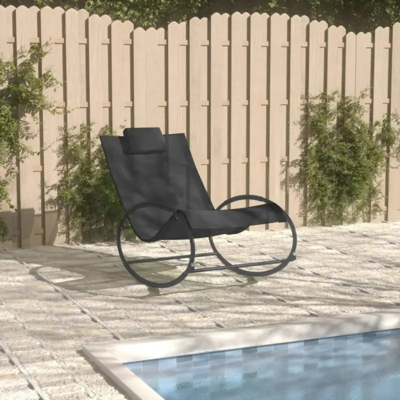 Ligstoel met textileen stof voor ontspanning in tuin en zwembad - Zwart / 1 - Ligstoelen