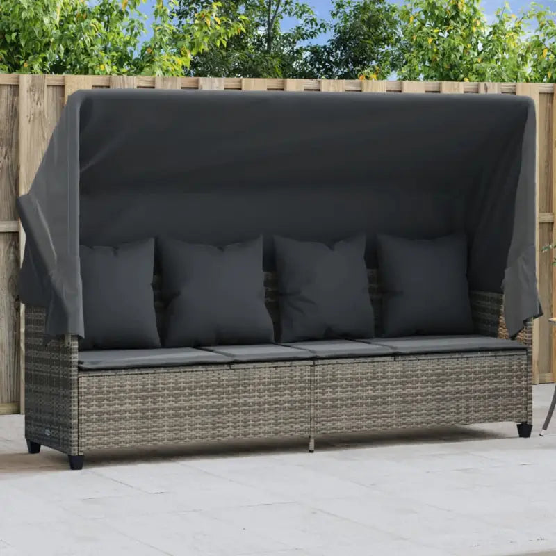 Ligstoel met verstelbare posities en uitschuifbare luifel voor comfort - Grijs / 1 / met luifel - Ligstoelen