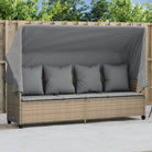 Ligstoel met verstelbare posities en uitschuifbare luifel voor comfort - Beige en grijs / 1 / met luifel - Ligstoelen