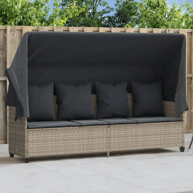 Ligstoel met verstelbare posities en uitschuifbare luifel voor comfort - Lichtgrijs / 1 / met luifel - Ligstoelen
