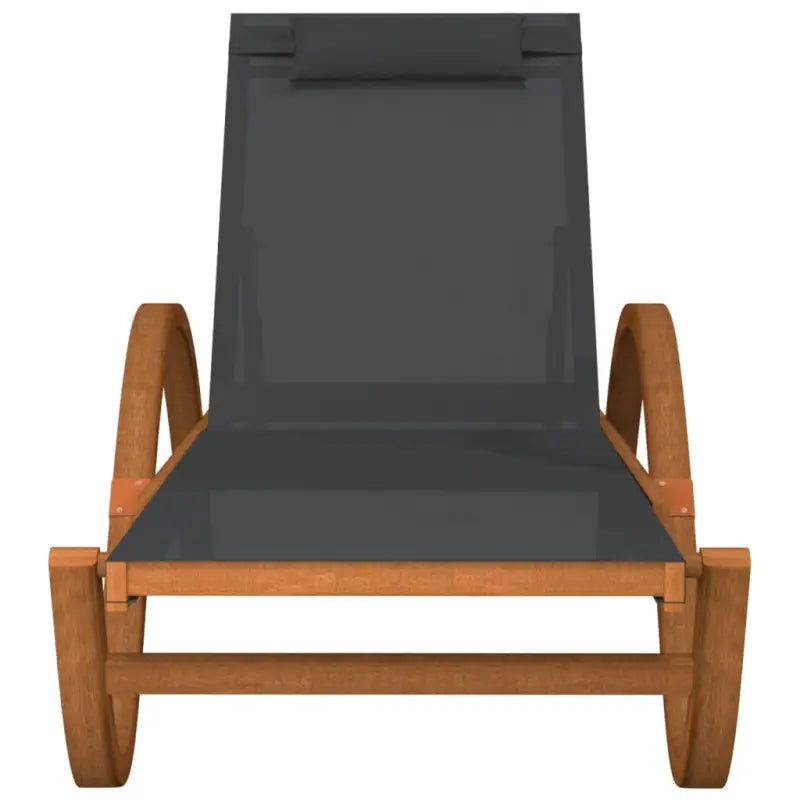 Ligstoel met verstelbare rugleuning en massief populierenhout ontwerp - Grijs / 1 - Ligstoelen