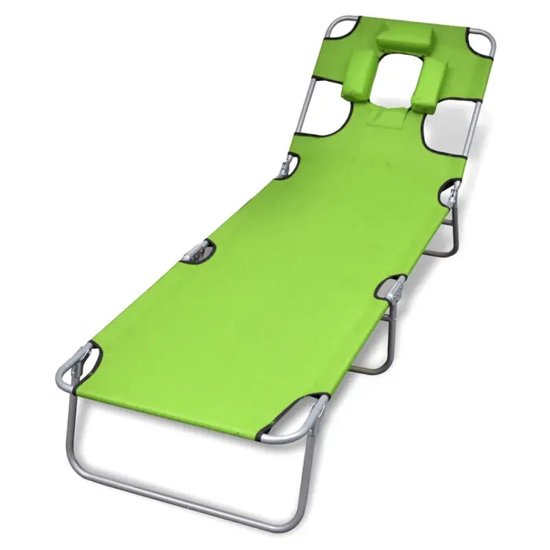 Ligstoel met verstelbare rugleuning en zacht hoofdkussen voor ultiem comfort - Groen / 1 - Ligstoelen