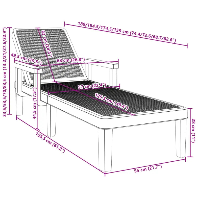 Ligstoel met verstelbare rugleuning voor ultiem comfort in de zon - Ligstoelen