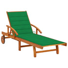 Ligstoel van massief acaciahout voor tuin en terras - Groen / 1 / 1 ligbed - Ligstoelen