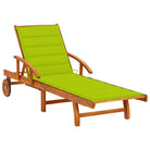 Ligstoel van massief acaciahout voor tuin en terras - Heldergroen / 1 / 1 ligbed - Ligstoelen
