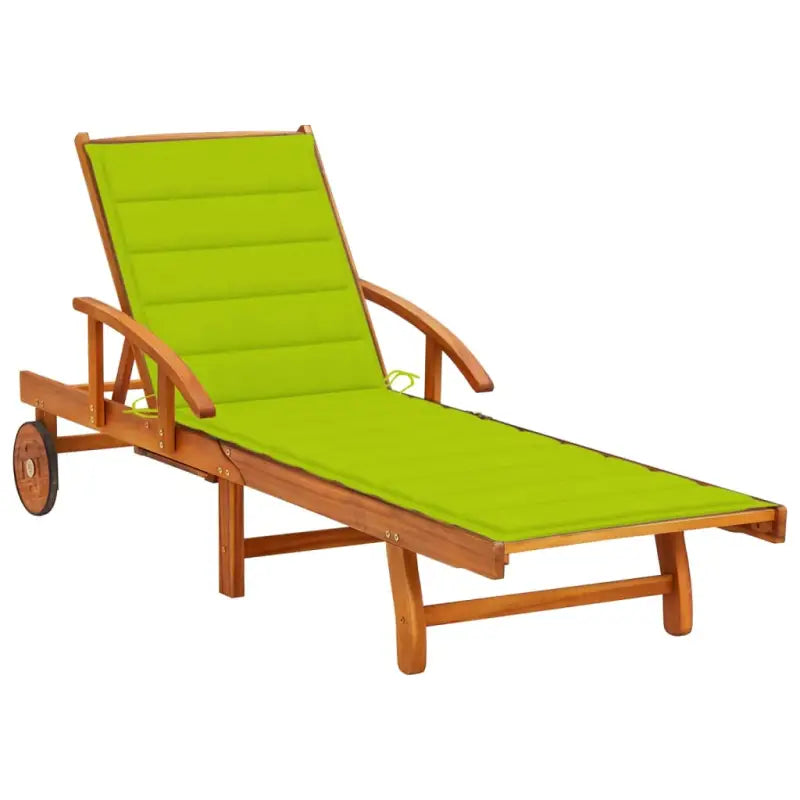 Ligstoel van massief acaciahout voor tuin en terras - Heldergroen / 1 / 1 ligbed - Ligstoelen