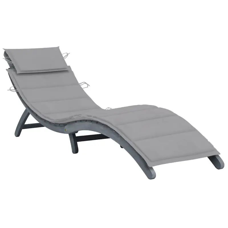Ligstoel van massief acaciahout voor ultiem ontspanning op tuin of terras - Grijs / 1 - Ligstoelen
