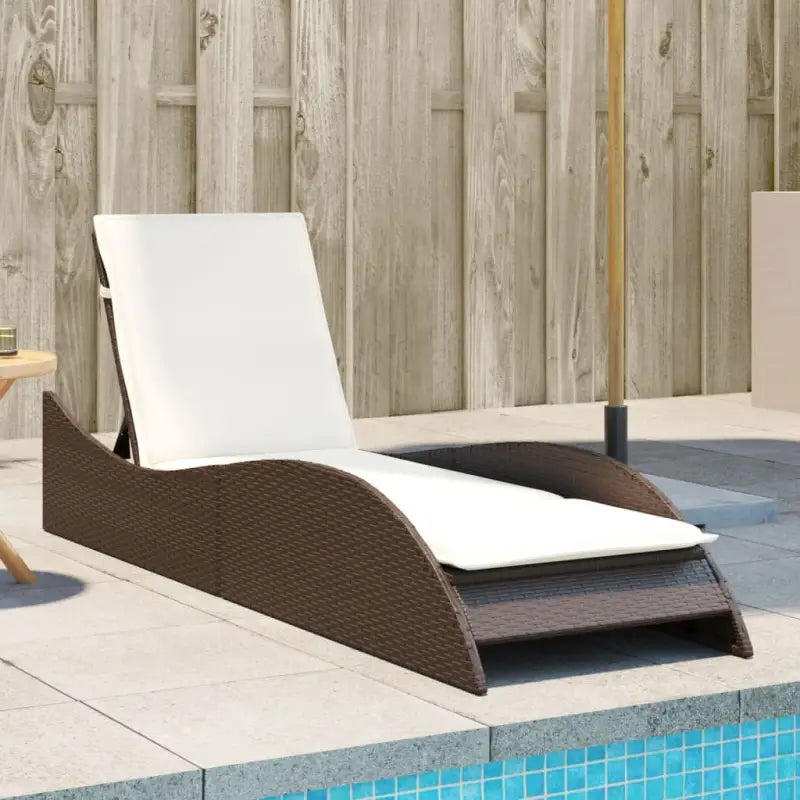 Ligstoel van poly rattan voor een comfortabele zitervaring met wasbare hoes - Bruin / 60 x 205 x 73 cm / 1 - Ligstoelen
