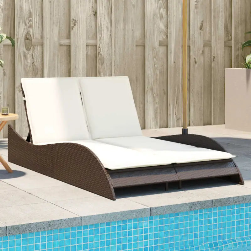 Ligstoel van poly rattan voor een comfortabele zitervaring met wasbare hoes - Bruin / 114 x 205 x 73 cm / 1 - Ligstoelen