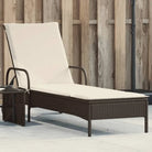 Ligstoel van poly rattan voor een comfortabele zitervaring met wasbare hoes - Bruin / 1 - Ligstoelen