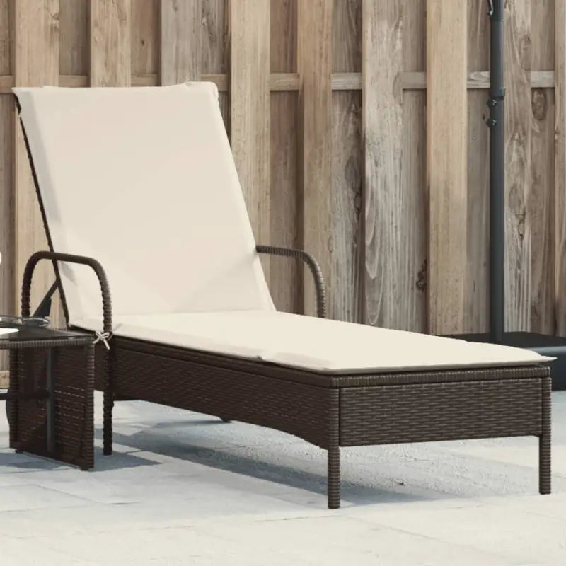 Ligstoel van poly rattan voor een comfortabele zitervaring met wasbare hoes - Bruin / 1 - Ligstoelen