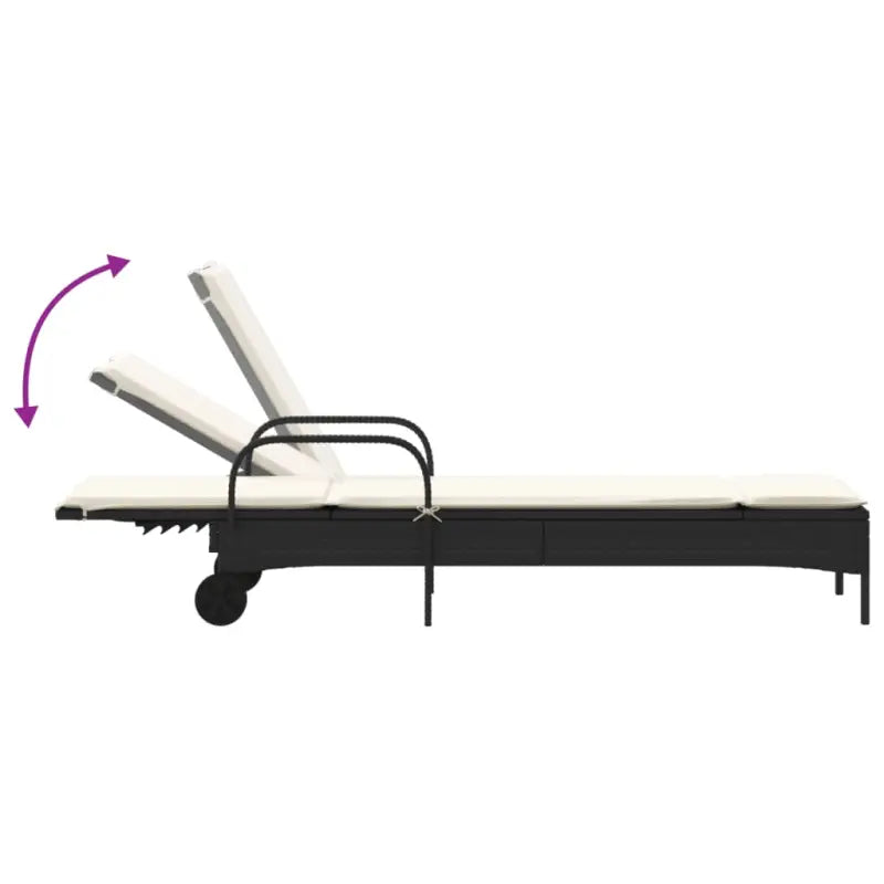 Ligstoel van poly rattan voor een comfortabele zitervaring met wasbare hoes - Ligstoelen