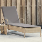 Ligstoel van poly rattan voor een comfortabele zitervaring met wasbare hoes - Beige en grijs / 1 - Ligstoelen