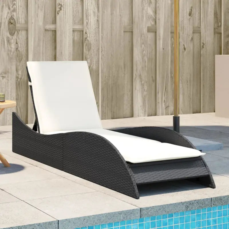 Ligstoel van poly rattan voor een comfortabele zitervaring met wasbare hoes - Zwart / 60 x 205 x 73 cm / 1 - Ligstoelen