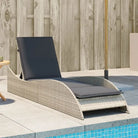 Ligstoel van poly rattan voor een comfortabele zitervaring met wasbare hoes - Lichtgrijs / 60 x 205 x 73 cm / 1