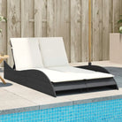 Ligstoel van poly rattan voor een comfortabele zitervaring met wasbare hoes - Zwart / 114 x 205 x 73 cm / 1 - Ligstoelen
