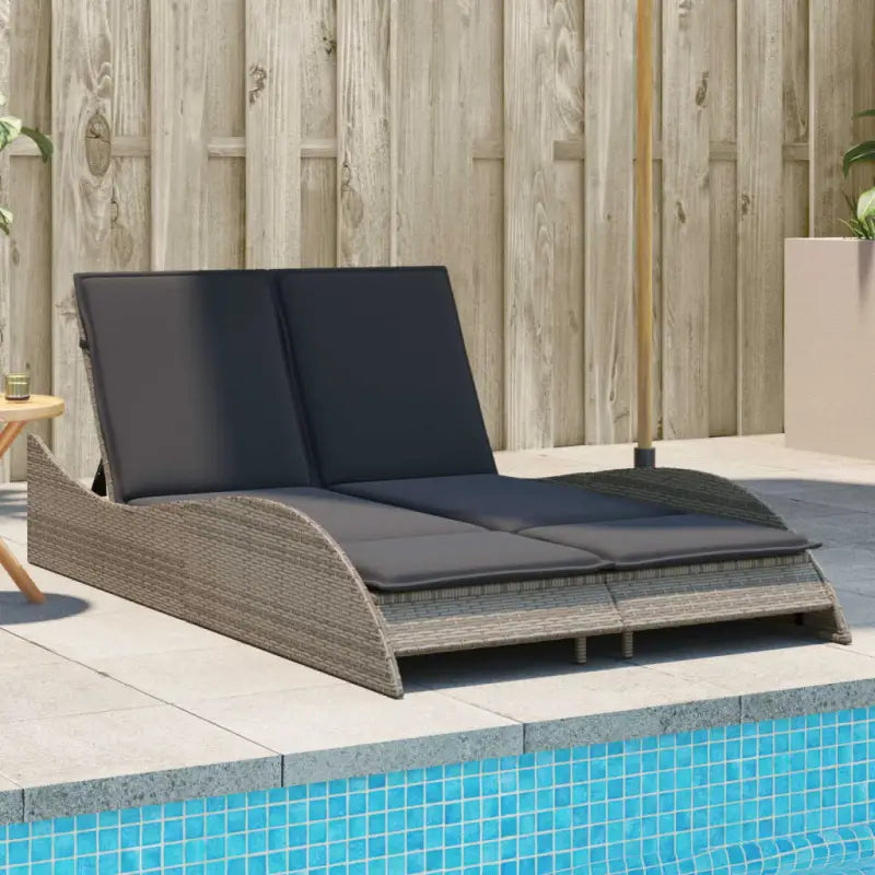 Ligstoel van poly rattan voor een comfortabele zitervaring met wasbare hoes - Grijs / 114 x 205 x 73 cm / 1 - Ligstoelen